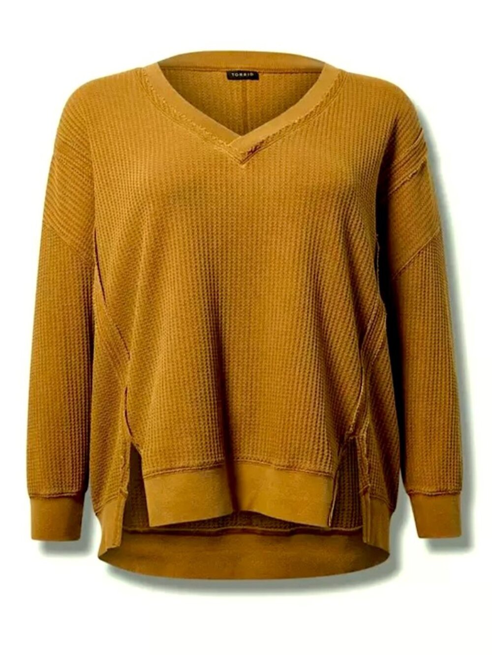 VGUC Torrid Oversized Waffle Top in Tobacco Brown, Size 1 (Fits Like 3X) - Picture 4 of 10